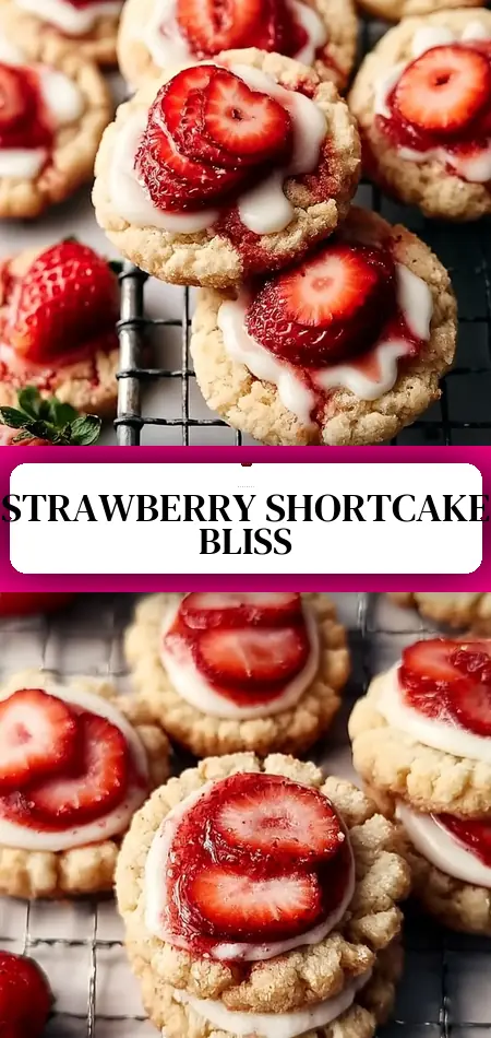 Pinterest pin (Design 3) for Strawberry Shortcake Butter Cookies