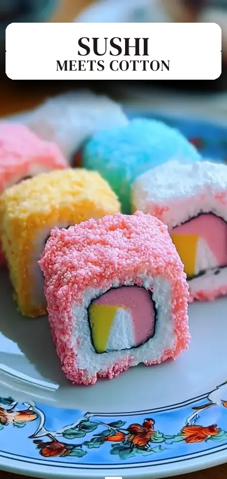 Pinterest pin (Design 2) for Cotton Candy Sushi