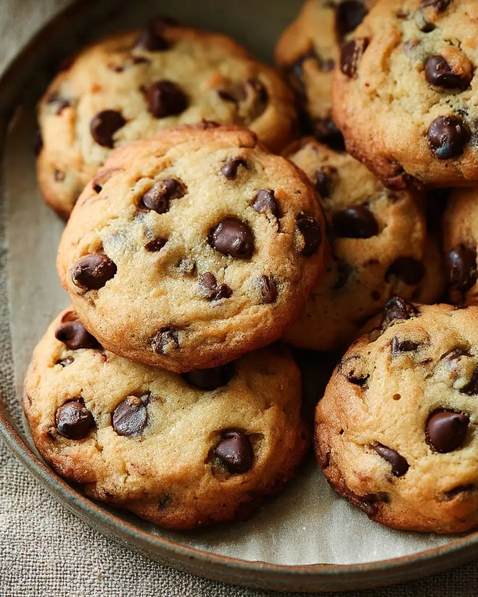 A delicious plate of Small Batch Air Fryer Chocolate Chip Cookies