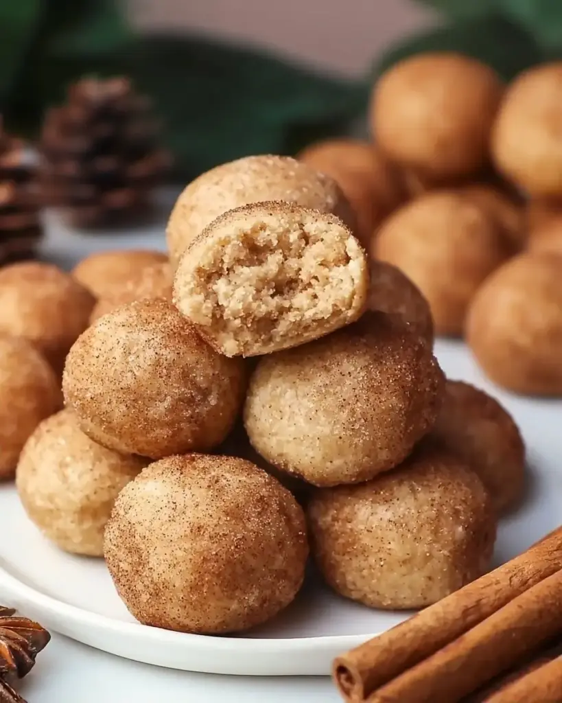 A delicious plate of Snickerdoodle Protein Bites