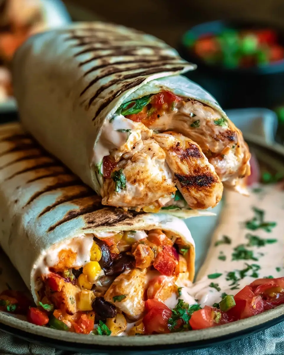 A delicious plate of Southwest Chicken Wrap