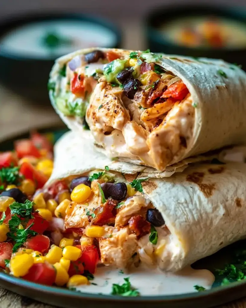 A delicious plate of Southwest Chicken Wrap
