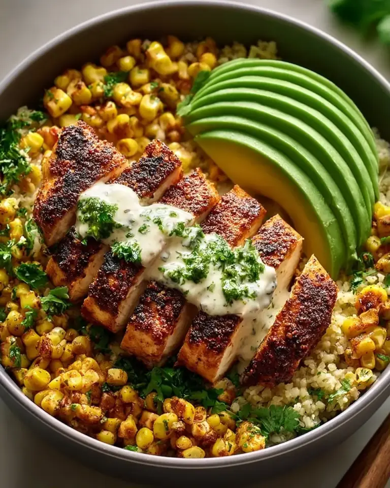 A delicious plate of Spicy Chicken and Corn Bowl