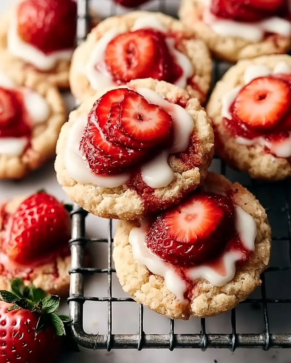 A delicious plate of Strawberry Shortcake Butter Cookies
