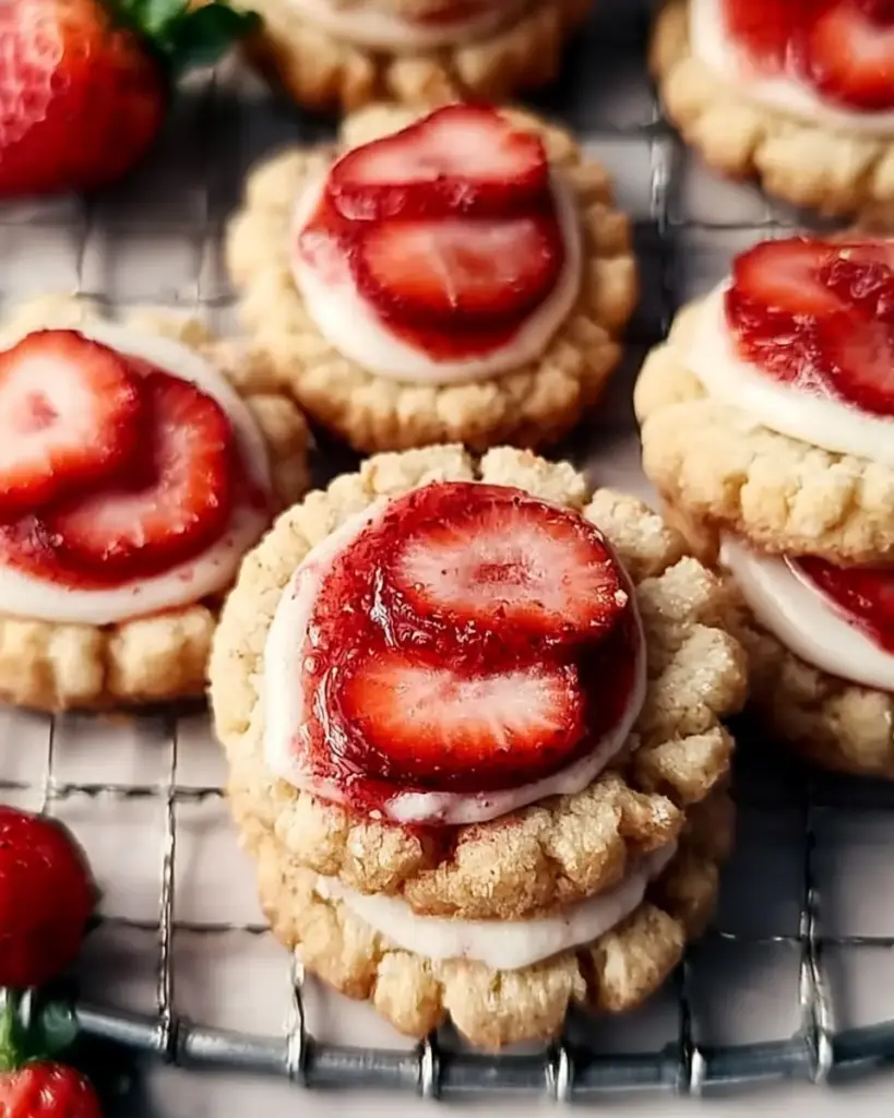 A delicious plate of Strawberry Shortcake Butter Cookies