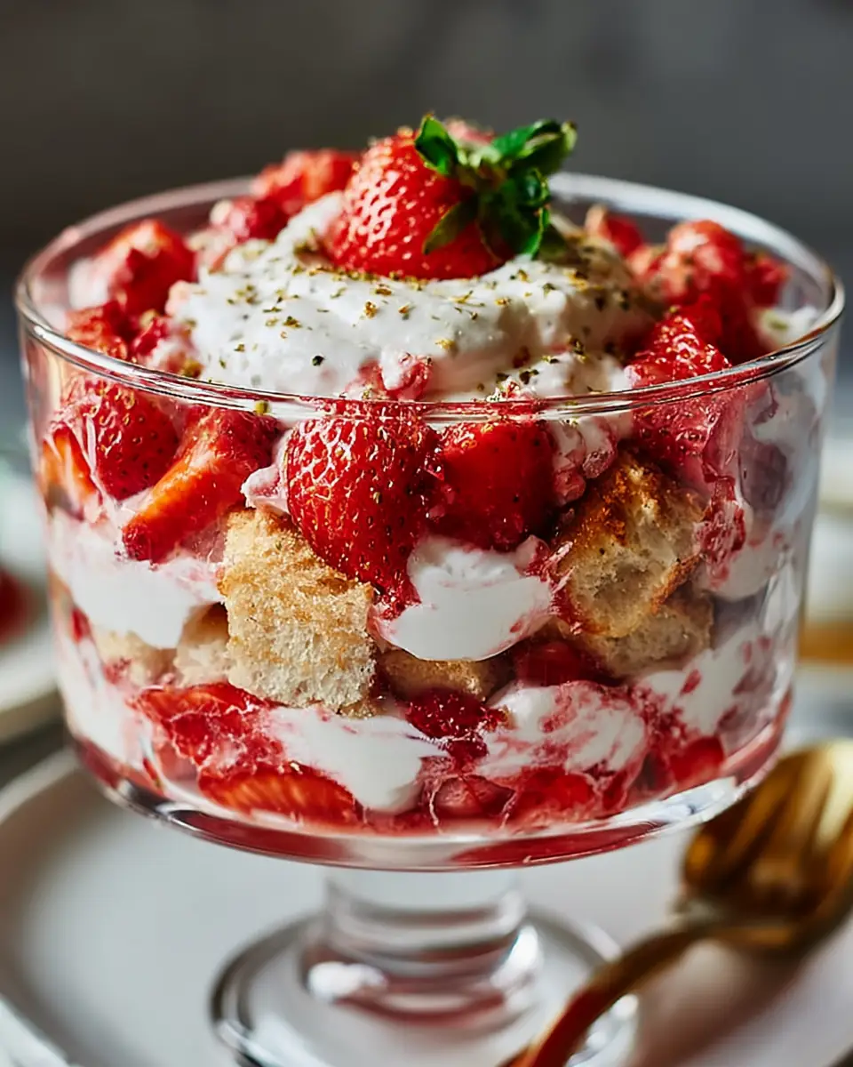 A delicious plate of Strawberry Shortcake Fluff Salad