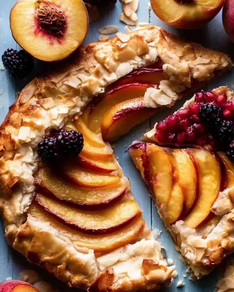 A delicious plate of Summer Peach Galette Recipe