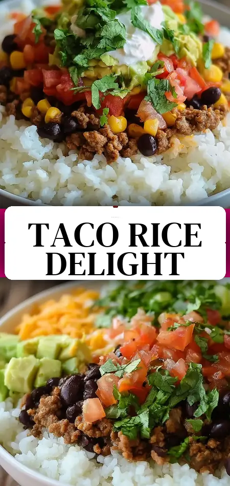 Pinterest pin (Design 3) for 30-Minute Taco Rice Bowl Your Family Will Devour
