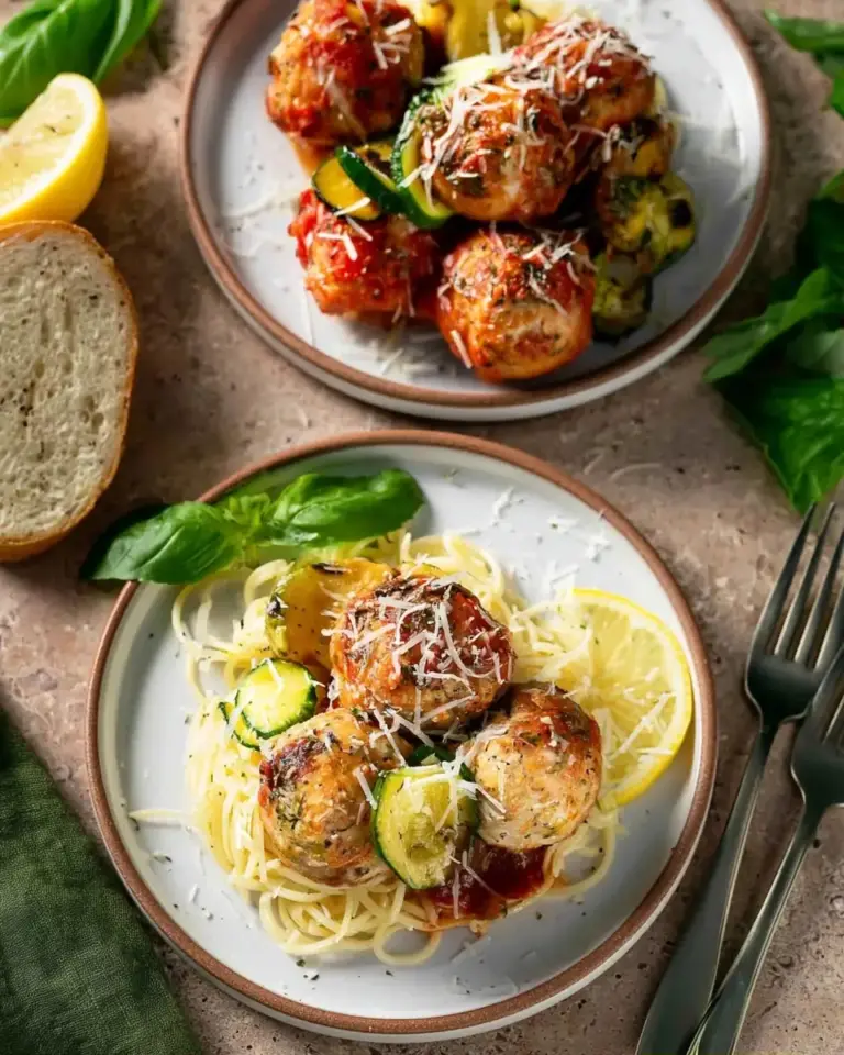 A delicious plate of Turkey Ricotta Meatballs