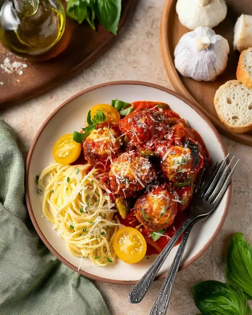A delicious plate of Turkey Ricotta Meatballs