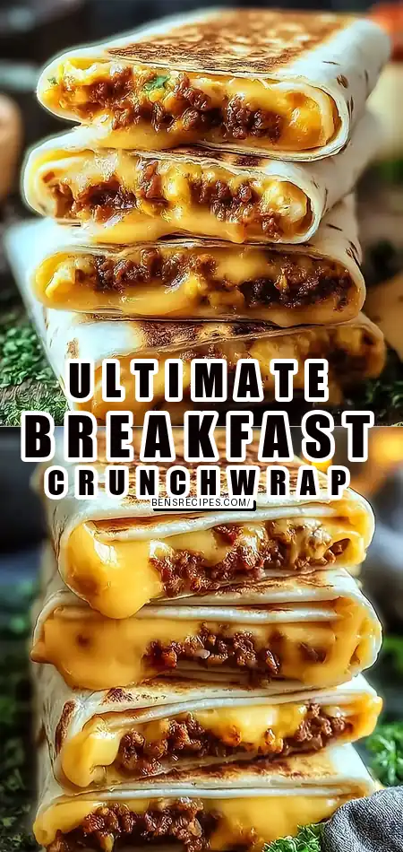 Pinterest pin (Design 1) for Irresistible Ultimate Breakfast Crunchwrap for Tasty Mornings-Quick Family Meals