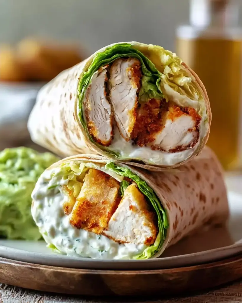 A delicious plate of Ultimate Chicken Caesar Wraps: Crispy, Creamy, and Golden-Brown