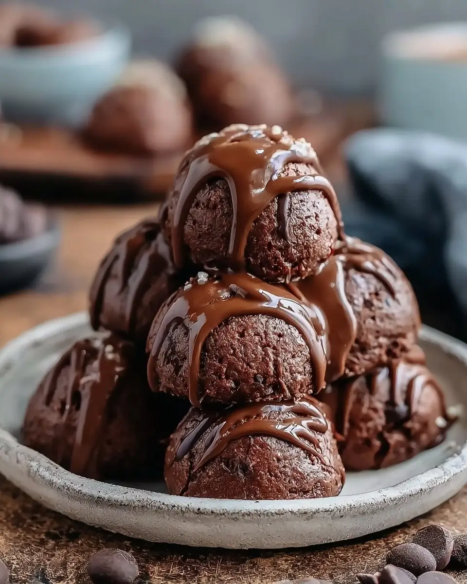 A delicious plate of Ultimate No-Bake Cottage Cheese Brownie Batter Protein Bites