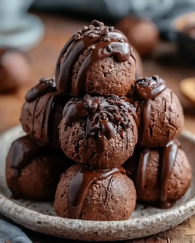 A delicious plate of Ultimate No-Bake Cottage Cheese Brownie Batter Protein Bites