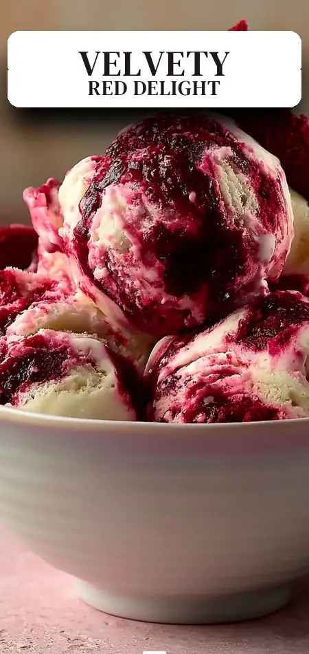 Pinterest pin (Design 2) for Red Velvet Ice Cream Recipe