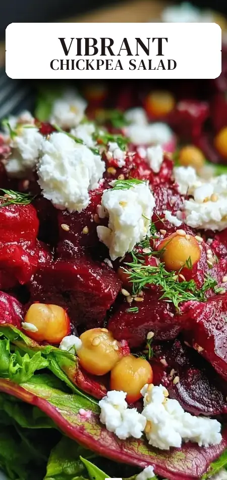 Pinterest pin (Design 2) for Chickpea Beet Feta Salad