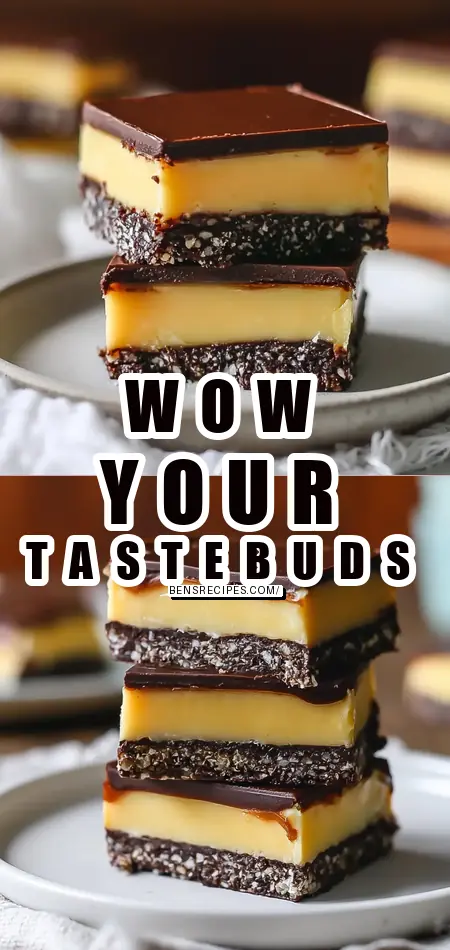 Pinterest pin (Design 1) for Decadent Nanaimo Bars that Will Wow Your Taste Buds