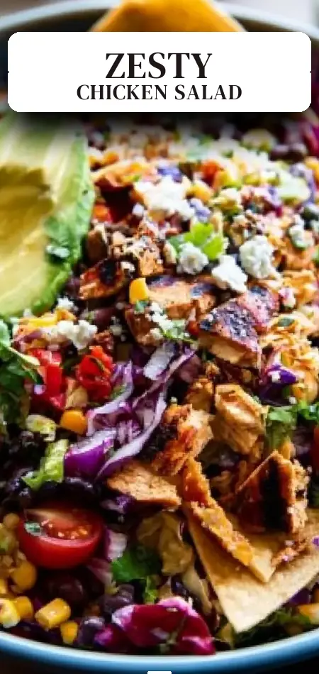 Pinterest pin (Design 2) for Chipotle Chicken Chopped Salad