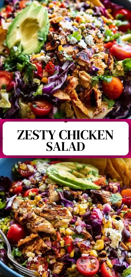 Pinterest pin (Design 3) for Chipotle Chicken Chopped Salad