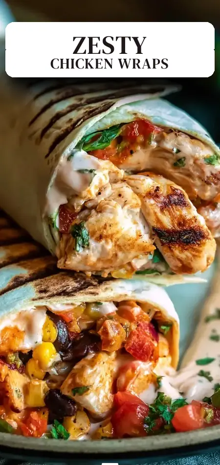 Pinterest pin (Design 2) for Southwest Chicken Wrap