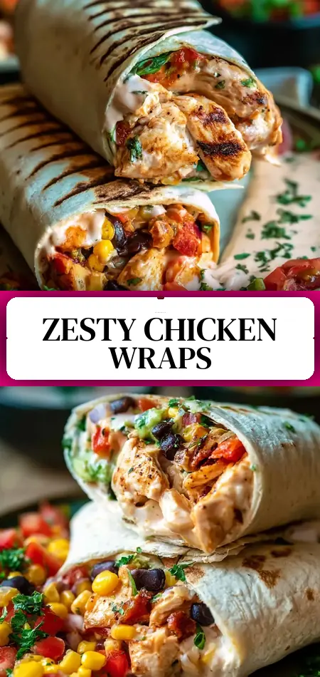 Pinterest pin (Design 3) for Southwest Chicken Wrap