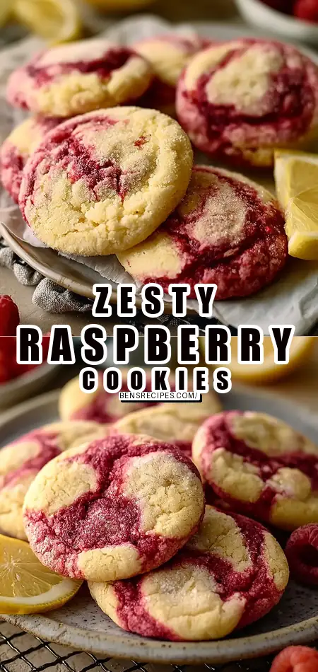 Pinterest pin (Design 1) for Raspberry Lemonade Cookies Recipe
