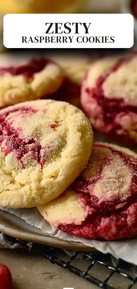 Pinterest pin (Design 2) for Raspberry Lemonade Cookies Recipe