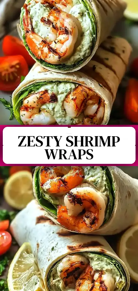 Pinterest pin (Design 3) for Zesty Grilled Shrimp Caesar Wraps: Easy Lunch Win!
