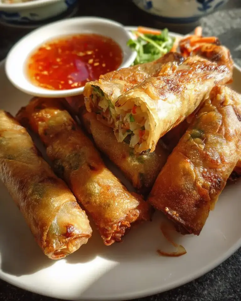 A delicious plate of air fryer spring rolls recipe that will amaze your taste buds