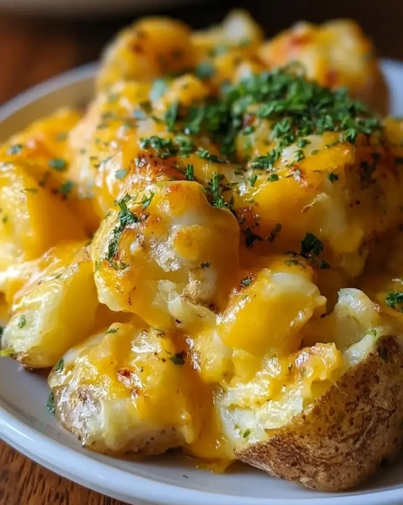 A delicious plate of 3-Ingredient Cheesy Ranch Potatoes-Quick Family Meals