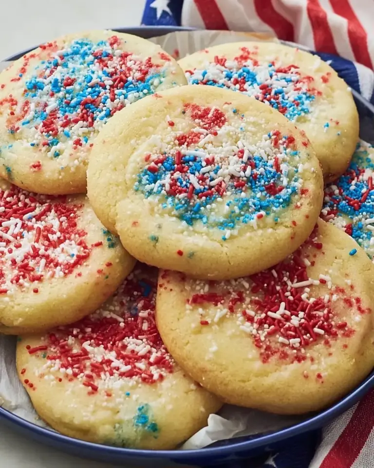 A delicious plate of 4th of July Cake Mix Cookies: Easy, Festive Treats Everyone Will Love