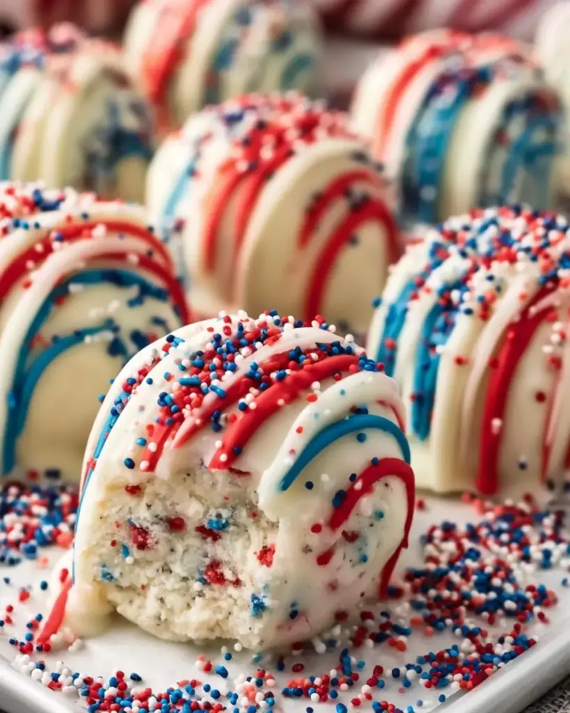 A delicious plate of 4th of July Truffles