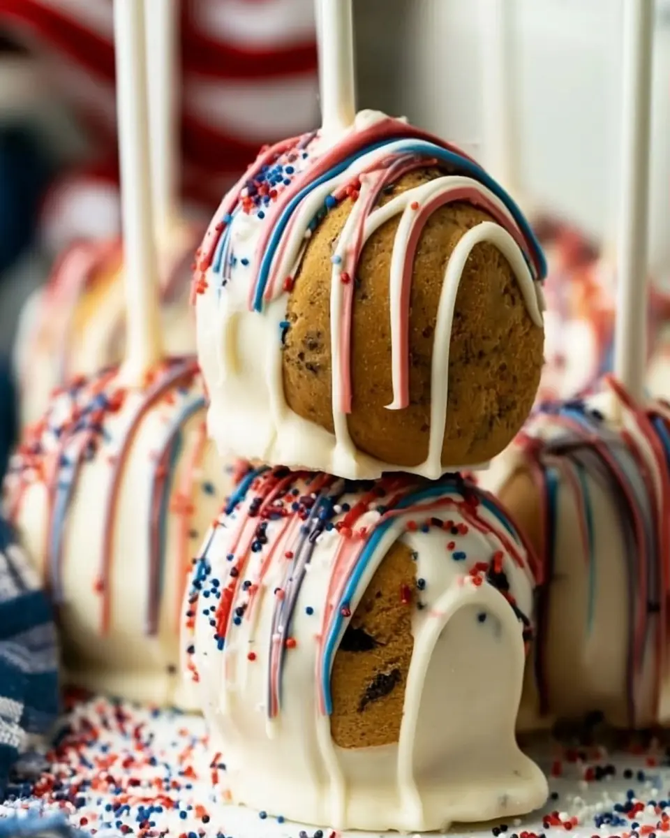 A delicious plate of 4th of July Vanilla Oreo Truffles