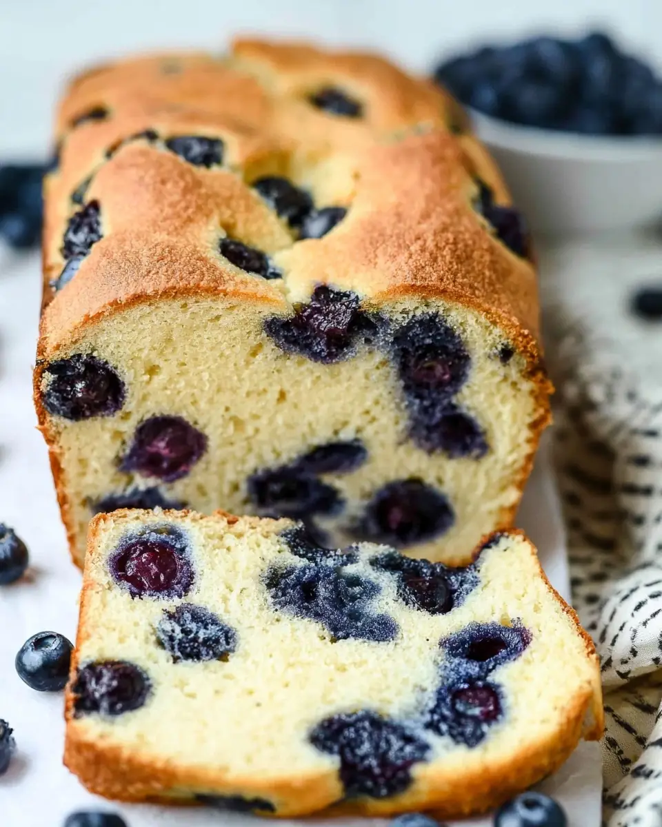 A delicious plate of 5 Ingredient Blueberry Bread