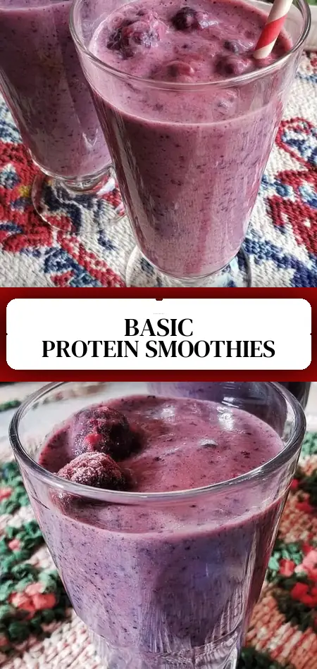 Pinterest pin (Design 3) for Template for Basic Protein Smoothies