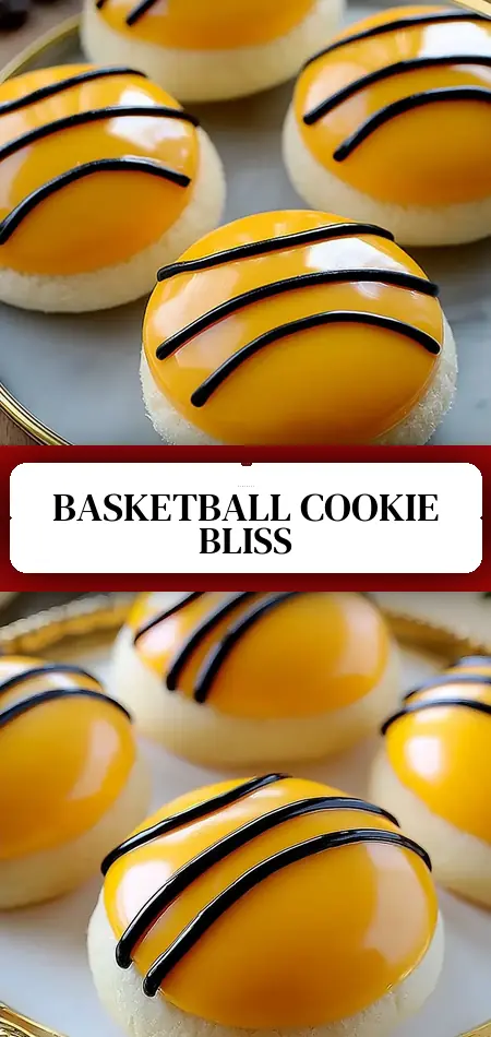 Pinterest pin (Design 3) for March Madness Basketball Cookies