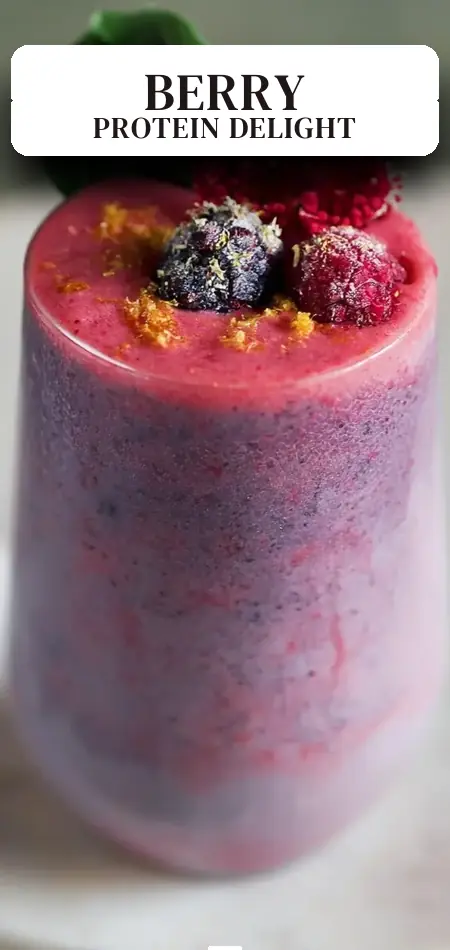 Pinterest pin (Design 2) for High-Protein Berry Smoothie