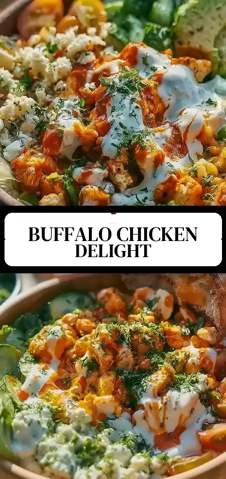 Pinterest pin (Design 3) for Buffalo Chicken Bowl Quick and Easy Recipe