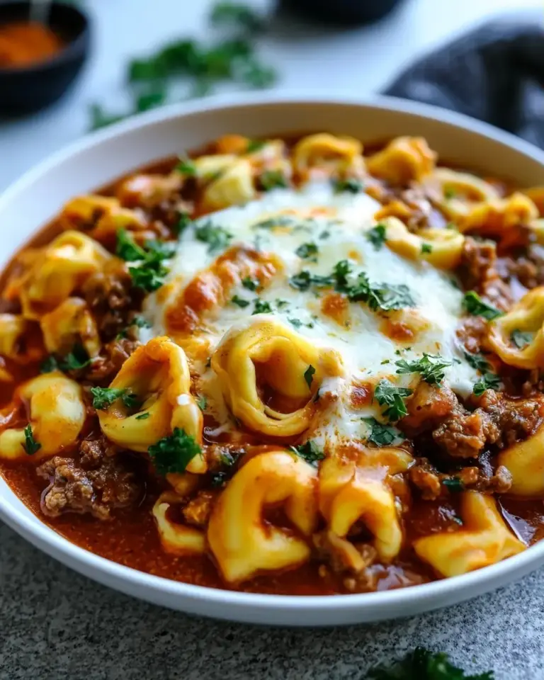 A delicious plate of Beef Enchilada Tortellini-Quick Family Meals