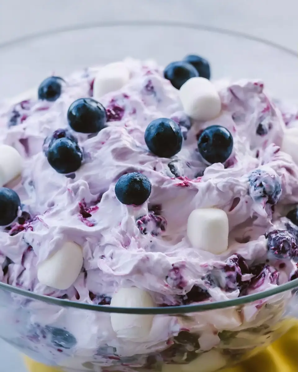 A delicious plate of Blueberry Fluff Salad: An Easy Indulgence for Any Occasion
