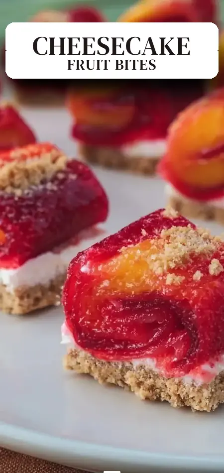 Pinterest pin (Design 2) for Fruit Roll-Ups Cheesecake Bites: Easy Cold Treats to Indulge In