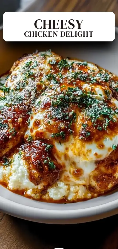 Pinterest pin (Design 2) for Cottage Cheese Chicken Parm Bowl