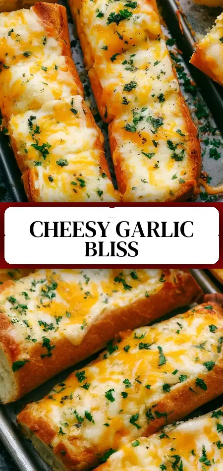 Pinterest pin (Design 3) for Easy Cheesy Garlic Bread