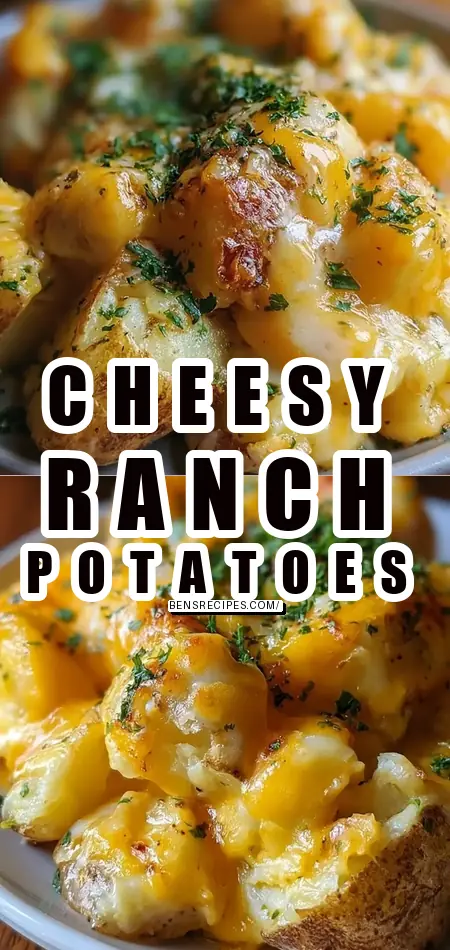 Pinterest pin (Design 1) for 3-Ingredient Cheesy Ranch Potatoes-Quick Family Meals