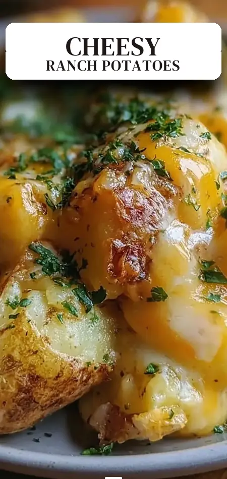 Pinterest pin (Design 2) for 3-Ingredient Cheesy Ranch Potatoes-Quick Family Meals
