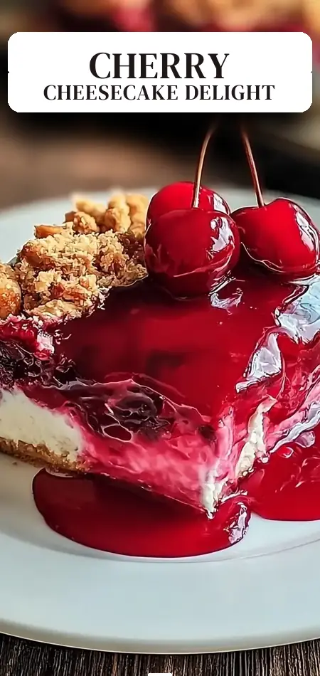 Pinterest pin (Design 2) for Cherry Cheesecake Dump Cake