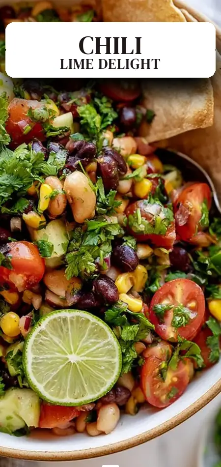 Pinterest pin (Design 2) for Chili Lime Bean Salad