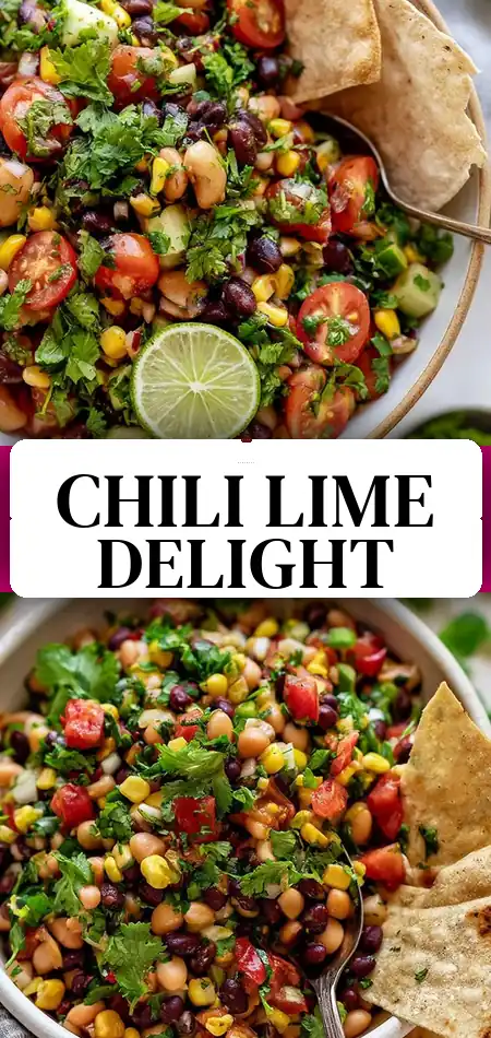 Pinterest pin (Design 3) for Chili Lime Bean Salad