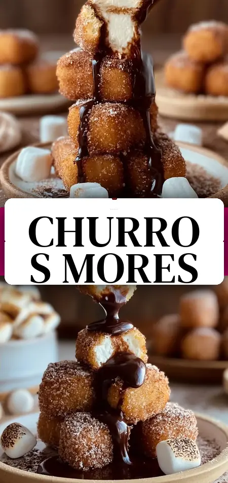 Pinterest pin (Design 3) for Smores Churro Nuggets