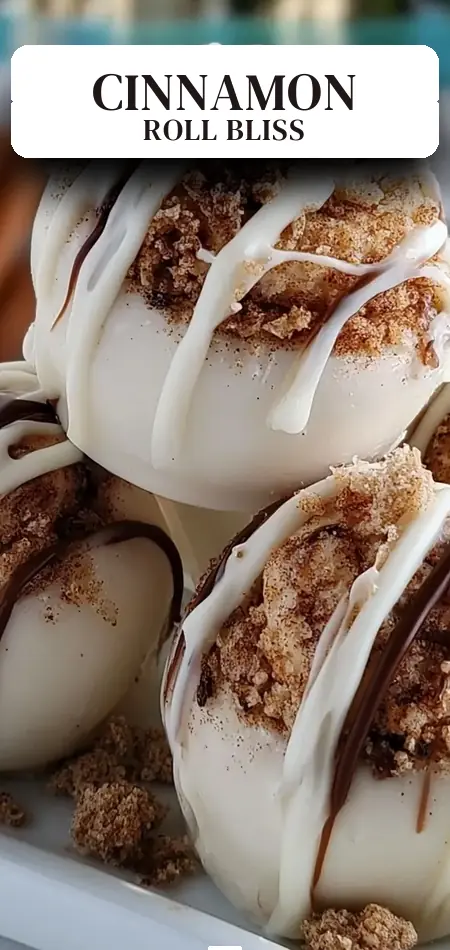 Pinterest pin (Design 2) for No-Bake Cinnamon Roll Truffles